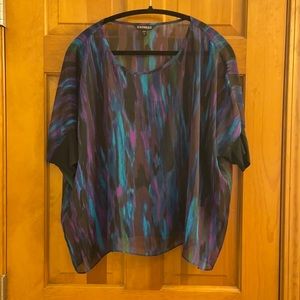 Express kimono sleeve sheer top